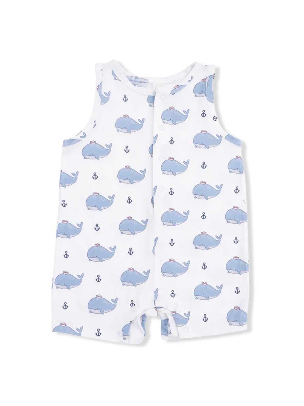 Angel Dear Bubbly Sailor Whales Shortie Romper 3-6 6-12 12-18 18-24 months